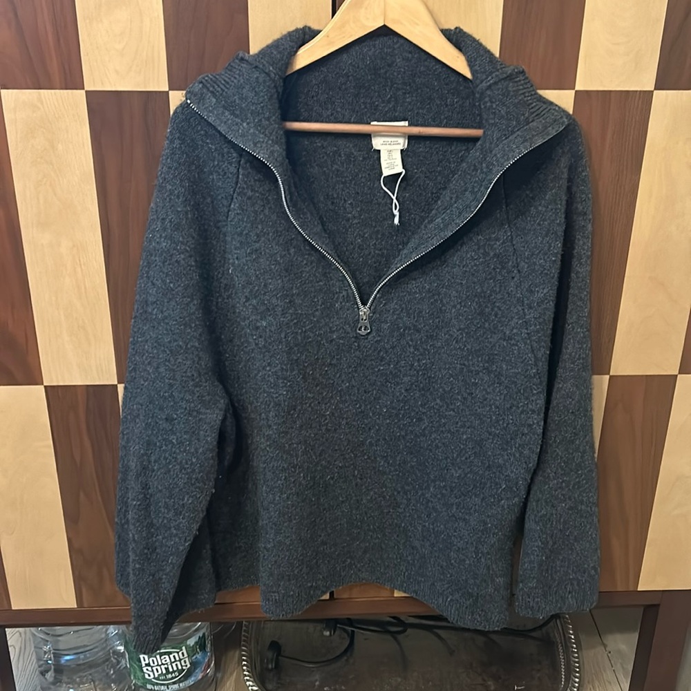 H&M wool blend half zip sweater size large